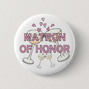 Button: Matron of Honour 6 Cm Round Badge