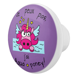 Button of door “Unicorn, Aquaponey " Ceramic Knob