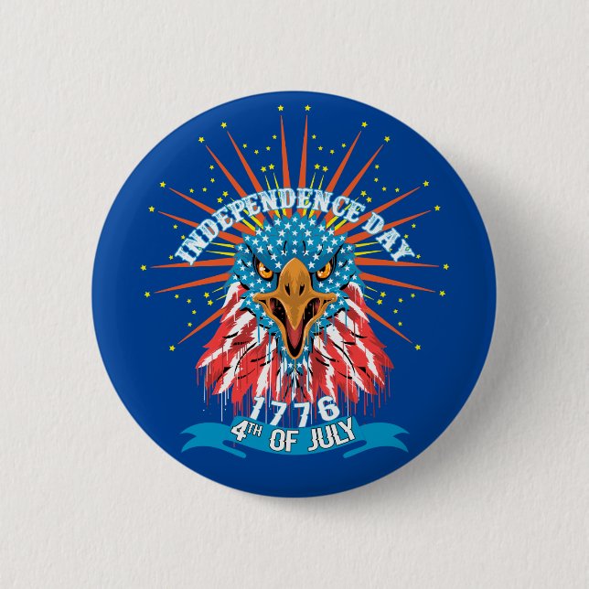 Button pin American beautiful Impressive Eagle blu (Front)