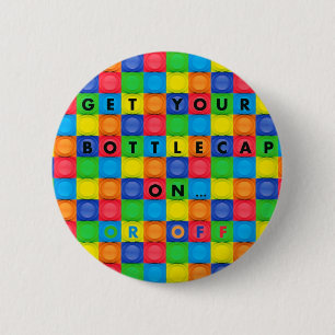 Button/Pin with Fun Bottlecap Design 6 Cm Round Badge