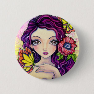 Button - Poppy Glamour