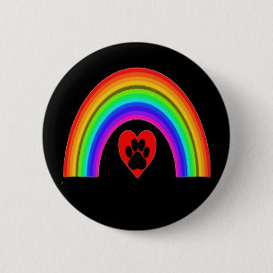 Button Rainbow Heart With Paws Under A Rainbow