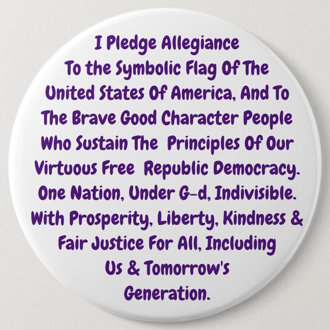 Button Reminder To Live Our Sacred Values (Front)