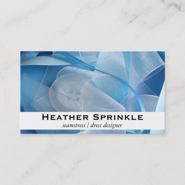 Button & Ribbon Business Card (Front)