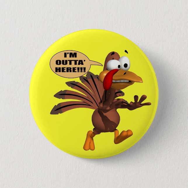 Button - Running For Cover Turkey (Front)
