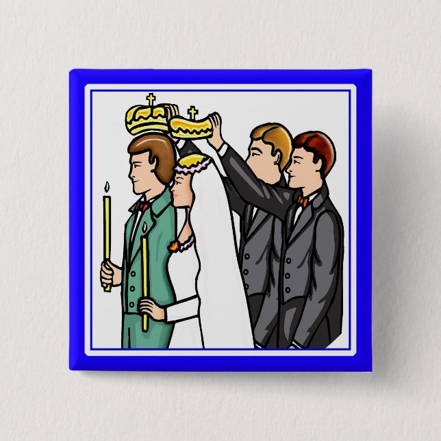 Button: Russian Orthodox 15 Cm Square Badge (Front)