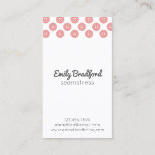 Button Seamstress Sewing Crafter Business Cards