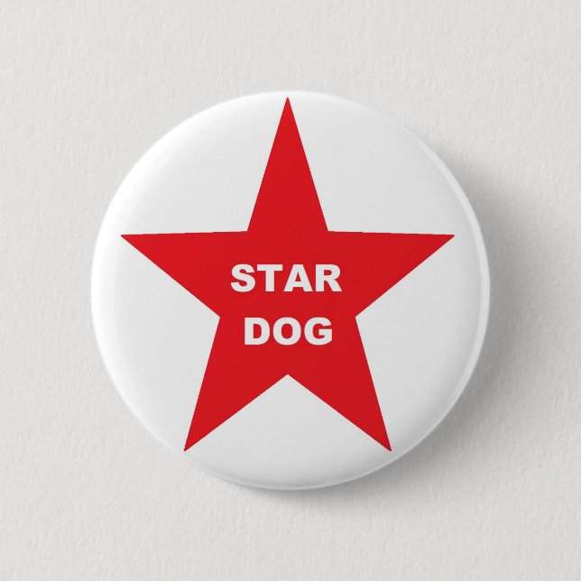 Button Star Dog on Red Star (Front)