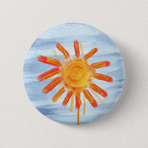 Button, Sunshine Painting 6 Cm Round Badge