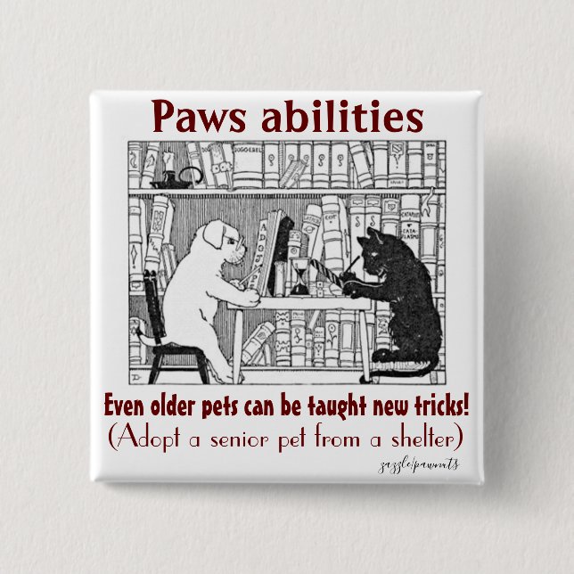 Button telling people that older dogs can learn (Front)