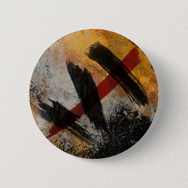 Button, The Scar, Digital Abstract Painting 6 Cm Round Badge (Front)