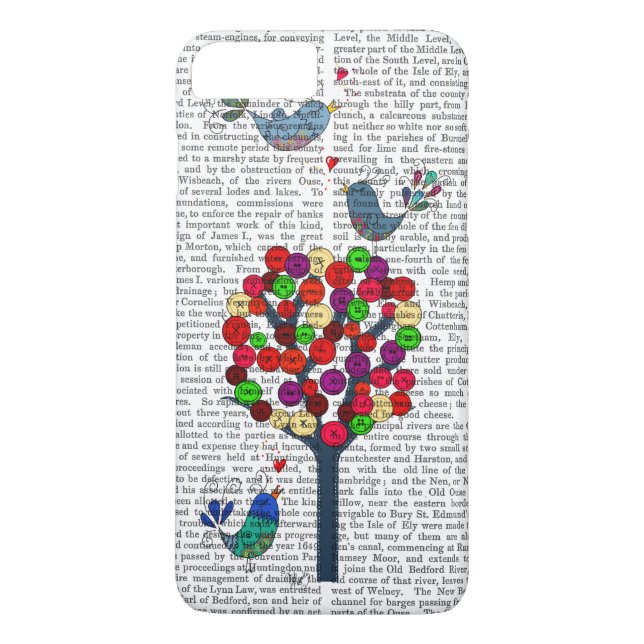 Button Tree and Birds Blue Case-Mate iPhone Case (Back)