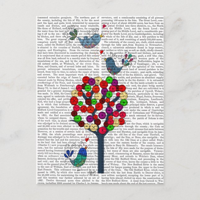 Button Tree and Birds Blue Postcard (Front)