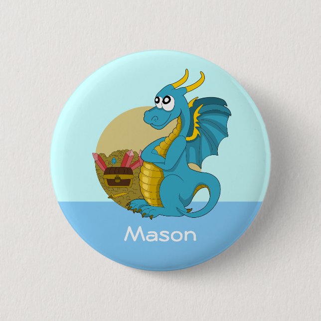 Button with dragon cartoon (Front)