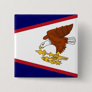 Button with Flag of American Samoa