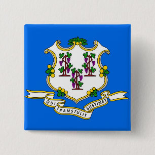 Button with Flag of Connecticut