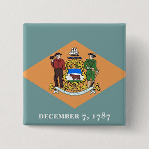 Button with Flag of Delaware