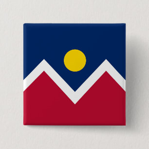 Button with Flag of Denver, Colorado