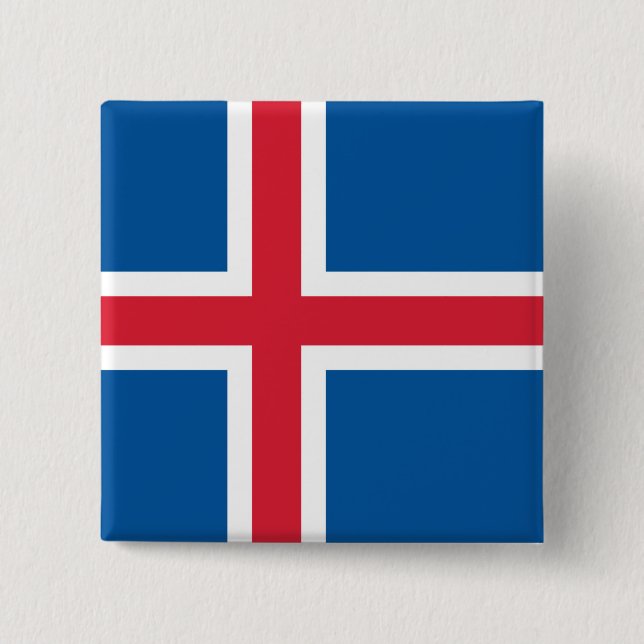 Button with Flag of Iceland (Front)