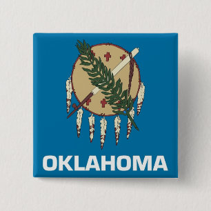 Button with Flag of Oklahoma