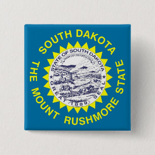 Button with Flag of South Dakota