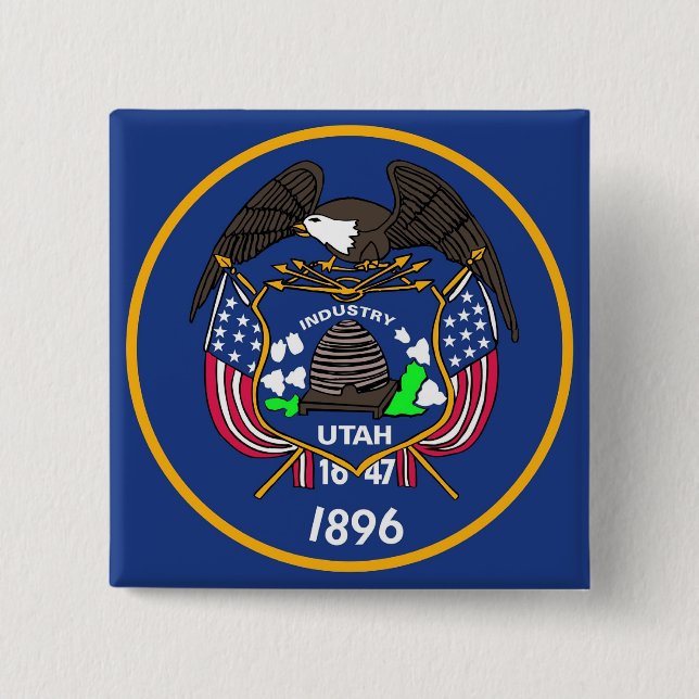 Button with Flag of Utah (Front)