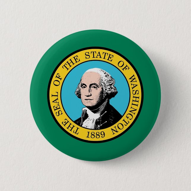 Button with Flag of Washington (Front)