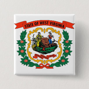 Button with Flag of West Virginia