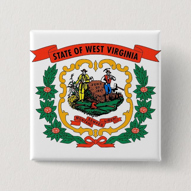 Button with Flag of West Virginia (Front)