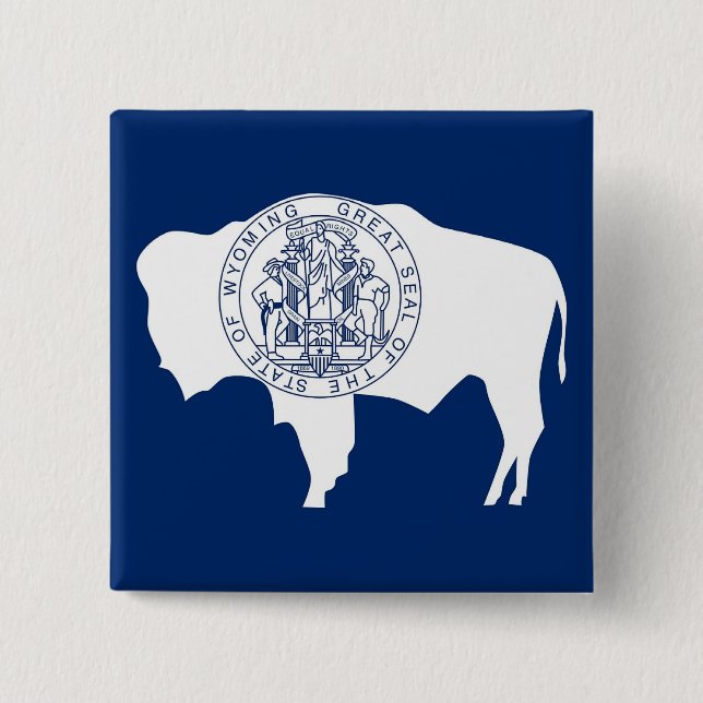 Button with Flag of Wyoming (Front)