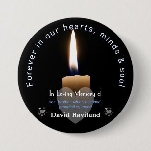 Button with Lit Candle as Memorial HAMbyWG