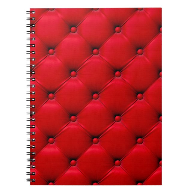 Buttoned on the red Texture. Repeat pattern Notebook (Front)