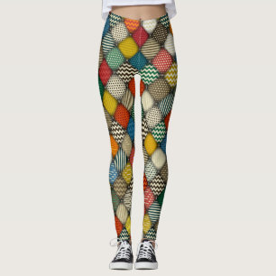 buttoned patches retro leggings