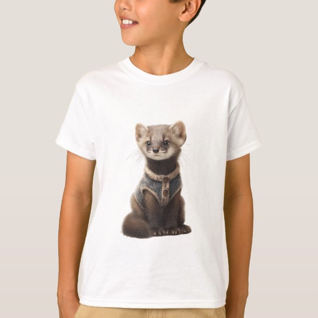 Buttoned Vest Marten Kids T-Shirt (Front)