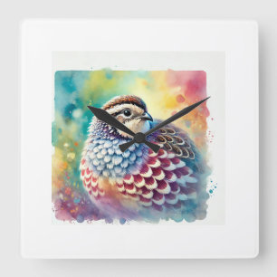 Buttonquail Serenity 310824AREF130 - Watercolor Square Wall Clock