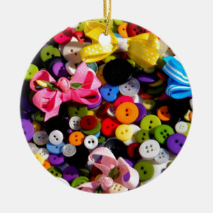 Buttons and Bows Ceramic Tree Decoration