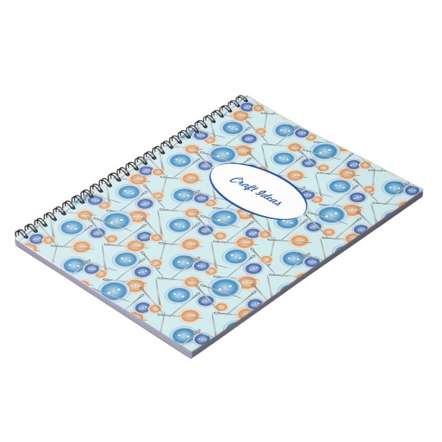 Buttons and Sewing Needles Spiral Notebook (Left Side)