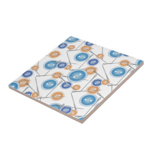 Buttons and Sewing Needles Tile
