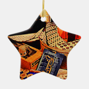 Buttons and Snaps Ceramic Tree Decoration
