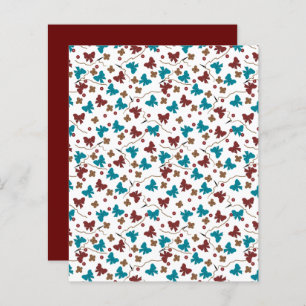 Buttons Bows Teal Red Brown Scrapbook Paper