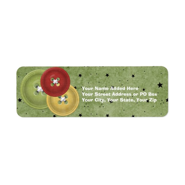 Buttons Customisable Holiday Return Address Labels (Front)