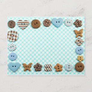 Buttons frame postcard