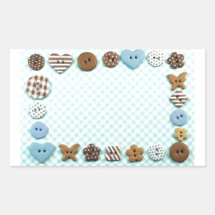 Buttons frame rectangular sticker
