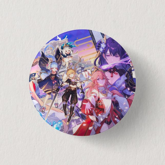 Buttons Genshin Xiao Hu Tao Childe Shogun Game (Front)
