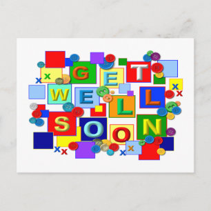 BUTTONS Get Well  Postcard