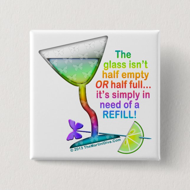 BUTTONS - GLASS HALF FULL (Front)