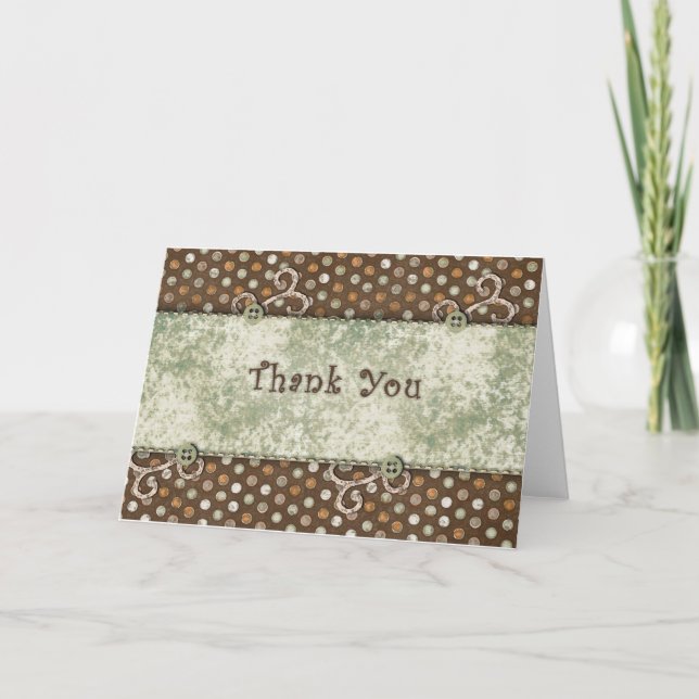 Buttons n' Dots Thank You Card (Front)