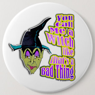 Buttons, Pins - Halloween Witch
