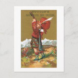 Buttons Raven Gloss Shoe Dressing Postcard