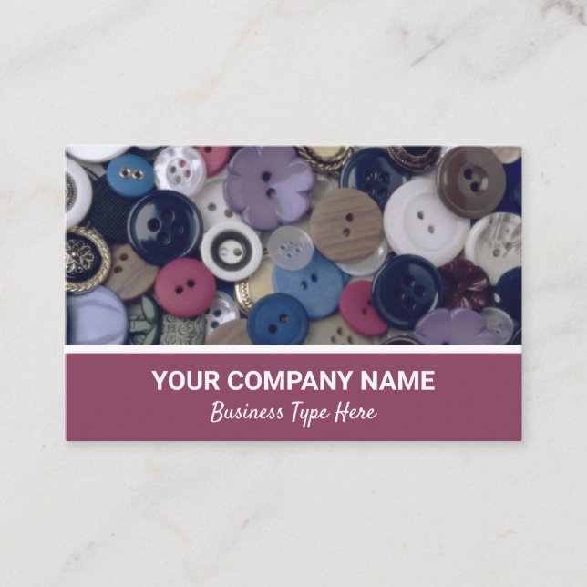 Buttons Sewing Crafts Business Card (Front)